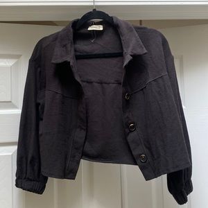 Cropped Black Corduroy Jacket